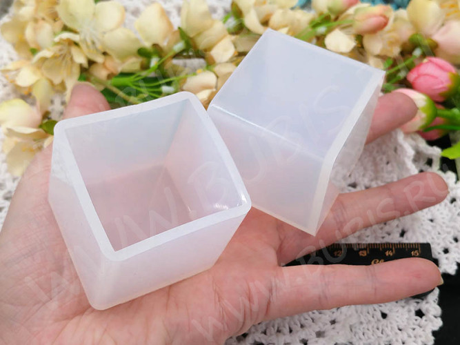 Молд 169 для эпоксидной смолы Куб 40мм (кубик) 46*46*43мм (силикон)