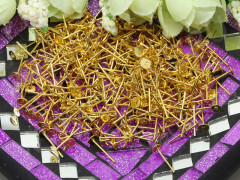 Пуссеты (&quot;гвоздики&quot;) №098 с платформой 4мм 12,5*4*4мм золотистые (Iron)