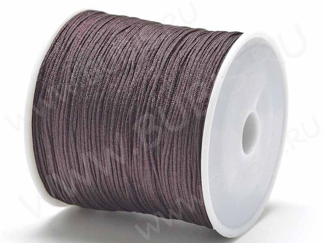 (СКИДКИ!!!) Нейлоновый шнур 17-К круглый 1мм тёмно-коричневый (кат. ок.100м)