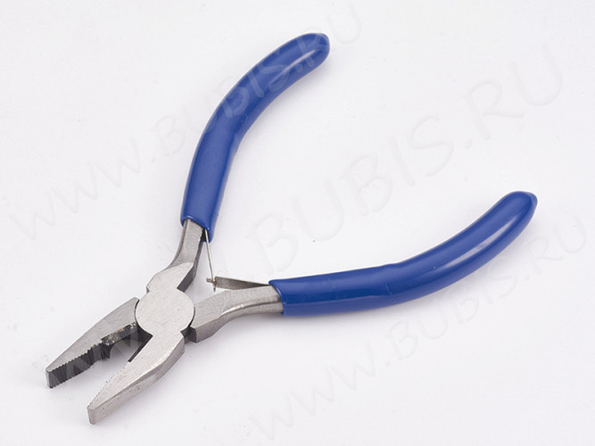 Плоскогубцы 07 с кусачками 120мм с синими ручками (инструменты для бижутерии)