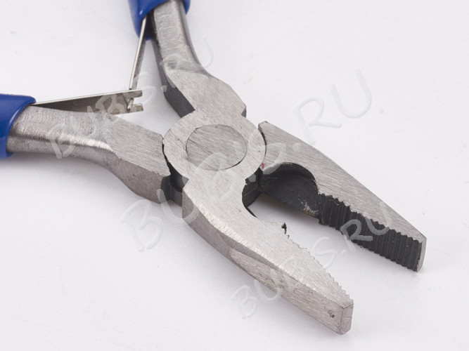 Плоскогубцы 07 с кусачками 120мм с синими ручками (инструменты для бижутерии)