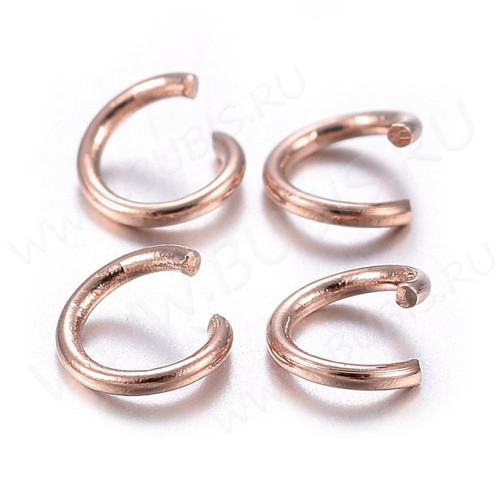 Колечки одинарные 3*0,4мм розовое золото (Хирургическая сталь) (50шт)