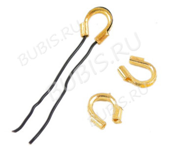 Защита ланки 06 протектор от перетирания нити и лески 4,5*4мм Real Gold Plated 18K золотистая (LUX)(Brass)(10шт)