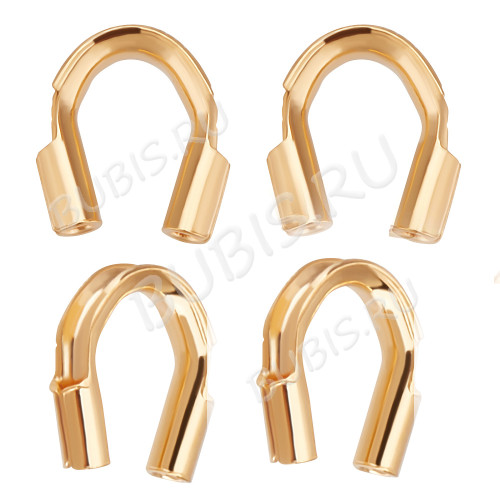 Защита ланки 06 протектор от перетирания нити и лески 4,5*4мм Real Gold Plated 18K золотистая (LUX)(Brass)(10шт)