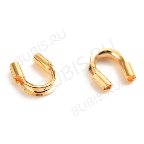 Защита ланки 06 протектор от перетирания нити и лески 4,5*4мм Real Gold Plated 18K золотистая (LUX)(Brass)(10шт)