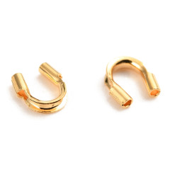 Защита ланки 06 протектор от перетирания нити и лески 4,5*4мм Real Gold Plated 18K золотистая (LUX)(Brass)(10шт)