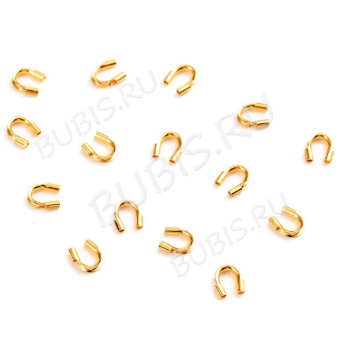 Защита ланки 06 протектор от перетирания нити и лески 4,5*4мм Real Gold Plated 18K золотистая (LUX)(Brass)(10шт)