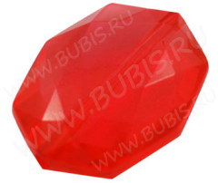 Бусина Овал 13 гранёный 20,5*16*8мм красный прозрачный (акрил)