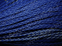 Шнур кожаный 29 кожзам плетёный плоский 5*2мм синий (1м)