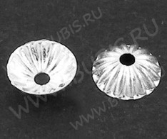 Шапочка тонкая 081 простая 13 чашечка 4,5*1,5мм серебристая (Brass) (10шт.)