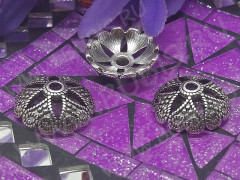 133 Шапочка-чашечка большая ажурная 20*19,5*6,5мм античное серебро (литьё)