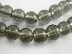 Бусина округлая 7,5мм т.серая прозрачная (стекло) (10шт.)