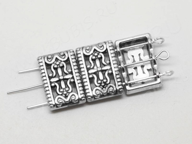 Разделитель 01 на 3 нити 17*11*3,5мм античное серебро (литьё)