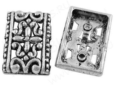 Разделитель 01 на 3 нити 17*11*3,5мм античное серебро (литьё)