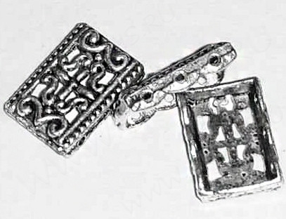 Разделитель 01 на 3 нити 17*11*3,5мм античное серебро (литьё)