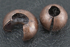 Обжимная бусина 02 разъёмная покрывная 4*2,7мм античная медь (Brass) (10шт.)