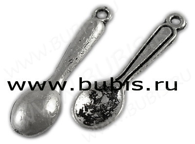 Подвеска Ложка 01 3D 23,5*6*1,7мм античное серебро (литьё)