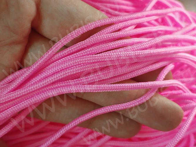 Шнур Паракорд 02 2мм яр.розовый (полиэстер+спандекс) (1м)