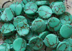 Бусина каменная Круг 05 изогнутый 16*16*6мм Говлит бирюзовый (камни)