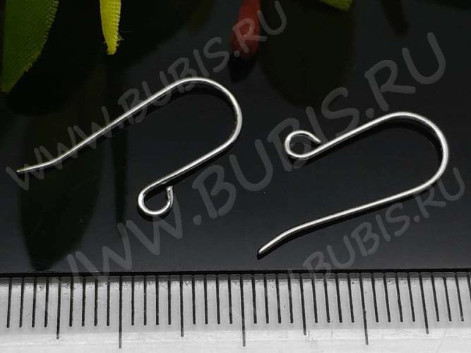 Швензы-крючки №065 серебро 925 19*14*0,6мм цвет платины (Sterling Silver) (1 пара)