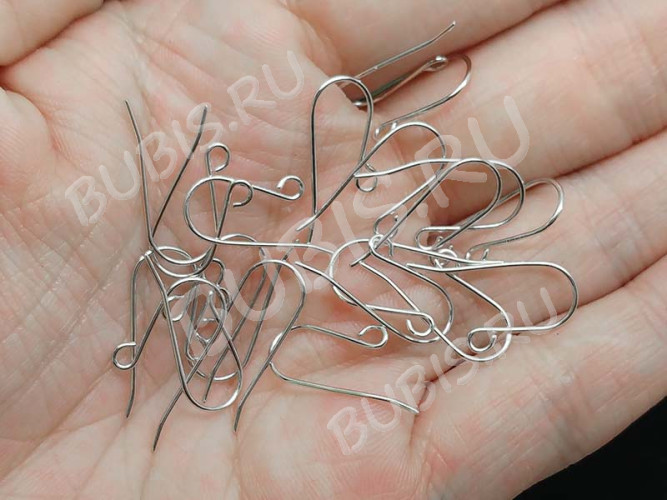 Швензы-крючки №065 серебро 925 19*14*0,6мм цвет платины (Sterling Silver) (1 пара)