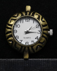 Заготовка для часов 063 28,3*25,6*7,5мм античная бронза+белый (часы)