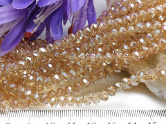 (ОПТ) Бусина Абакус гранёный 6*6*4,5мм Хрусталь шампань с АВ прозрачный (имитация Сваровски) (100шт.)