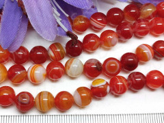 (ОПТ) Бусина округлая 8мм Сардоникс (камни) (НИТЬ)