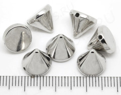Бусина акриловая Шип 02 металлик 10*10*8,5мм никель (акрил CCB) (5шт.)
