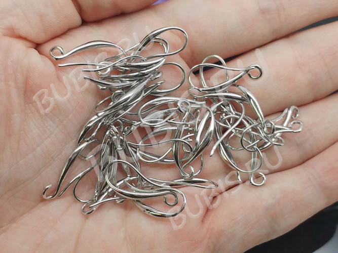 Швензы-крючки №066 20*9*2мм цвет платины (LUX Китай) (Brass) (1пара)