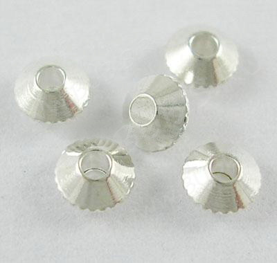 Рондели 082 Юлы 4*4*2,2мм серебристые (LUX Китай) (Brass) (10шт.)