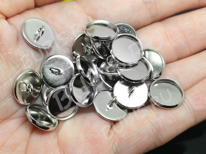 Концевик 069 крышка подвеска с сеттингом 12мм 13,5*13,5*5,5мм цвет платины (Brass)