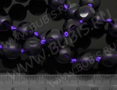 Бусина округлая матовая с частичной огранкой 12мм фиолетовая полупрозрачная (стекло)