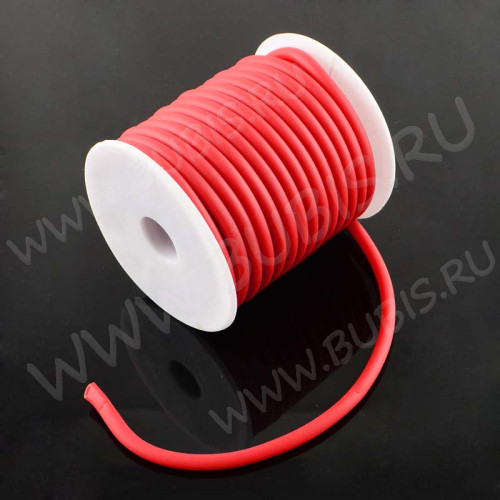 Полиуретановый шнур 07 5мм ПОЛЫЙ (3мм) красный матовый (1м)