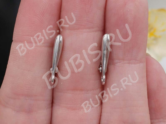 Швензы с английским замком №108 Веретено 19*10*3мм цвет платины (Brass с родированием) (1 пара)