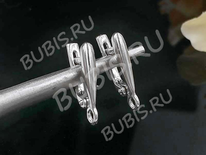 Швензы с английским замком №108 Веретено 19*10*3мм цвет платины (Brass с родированием) (1 пара)