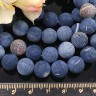 Купить (ОПТ) Бусина округлая 10мм матовый Агат кракле синий полупрозрачный (камни) (НИТЬ) с доставкой по России