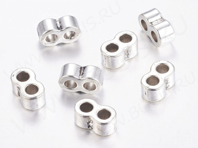 Разделитель 32 большой на 2 шнура 16*9*7мм античное серебро (литьё)