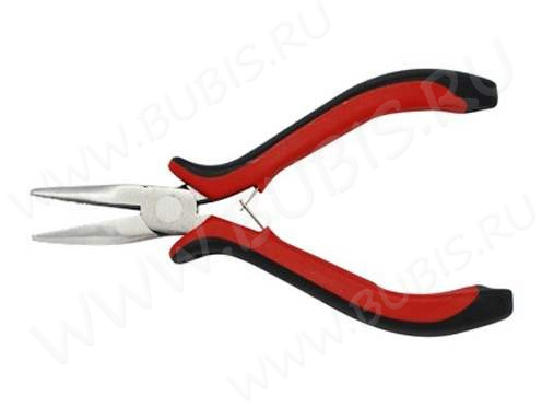 Тонкогубцы (утконосы) 20 изогнутые 130мм с красно-черными ручками (инструменты для бижутерии)