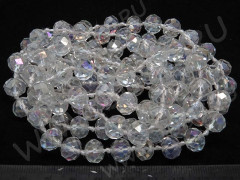 Бусина кристалл Абакус гранёный 10*10*7,5мм чистый прозрачный с АВ (имитация Сваровски)