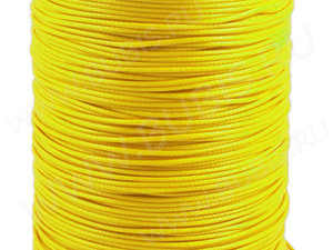 Вощёный полиэстеровый шнур "корейский" 1,5мм жёлтый (1м)