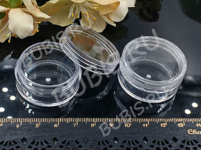 Контейнер для хранения 34 Круглый с винтовой крышкой 3,8*3,8*1,8см прозрачный (оргстекло)