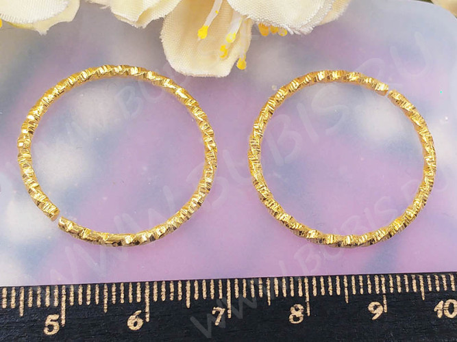 Кольцо декоративное 31 с огранкой витое разъёмное 25*25*1,7мм золотистое (Iron)