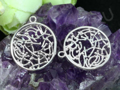 Подвеска Круг 12 3D Хаос 20*17,5*1,5мм серебристая (Brass)