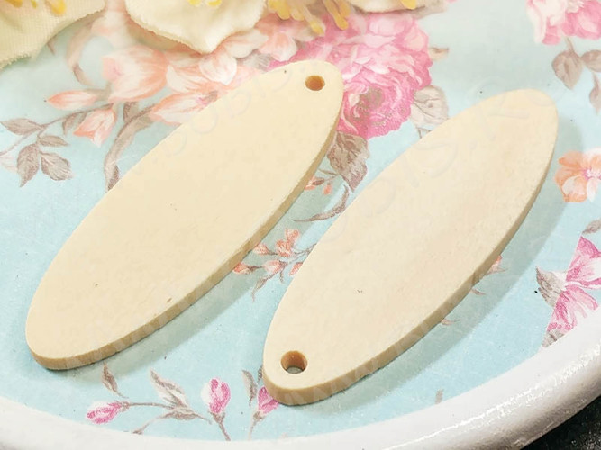 Подвеска Овал 01 деревянный 35,5*11,5*2,3мм натуральный неокрашенный (дерево)