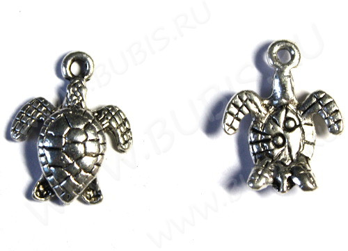 Подвеска Черепашка 03 3D 16*12,5*3,5мм античное серебро (литьё) (10шт)
