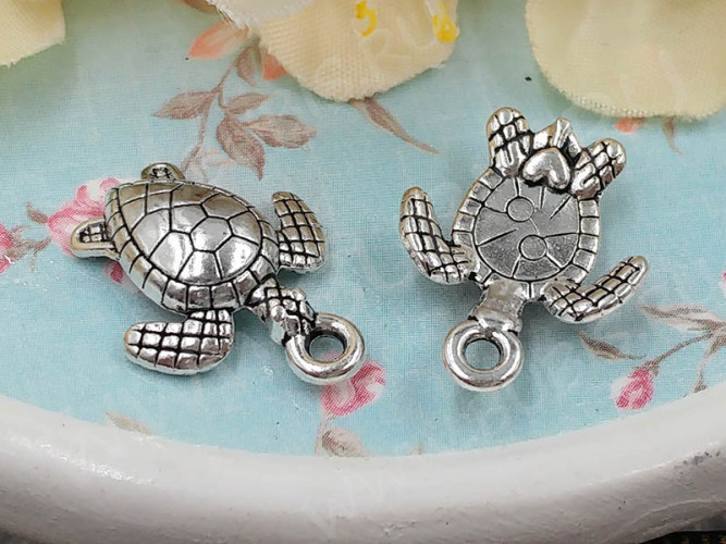 Подвеска Черепашка 03 3D 16*12,5*3,5мм античное серебро (литьё) (10шт)
