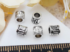 Бусина 211 цилиндрик с волной 5*5мм античное серебро (литьё) (10шт.)