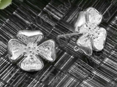 Пуссеты (&quot;гвоздики&quot;) №099 Цветочек 17*17*16,5мм серебристые (Brass) (1 пара)