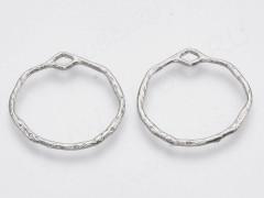 Подвеска Рамка 53 Округлая  22*21*1,5мм цвет платины (литьё)